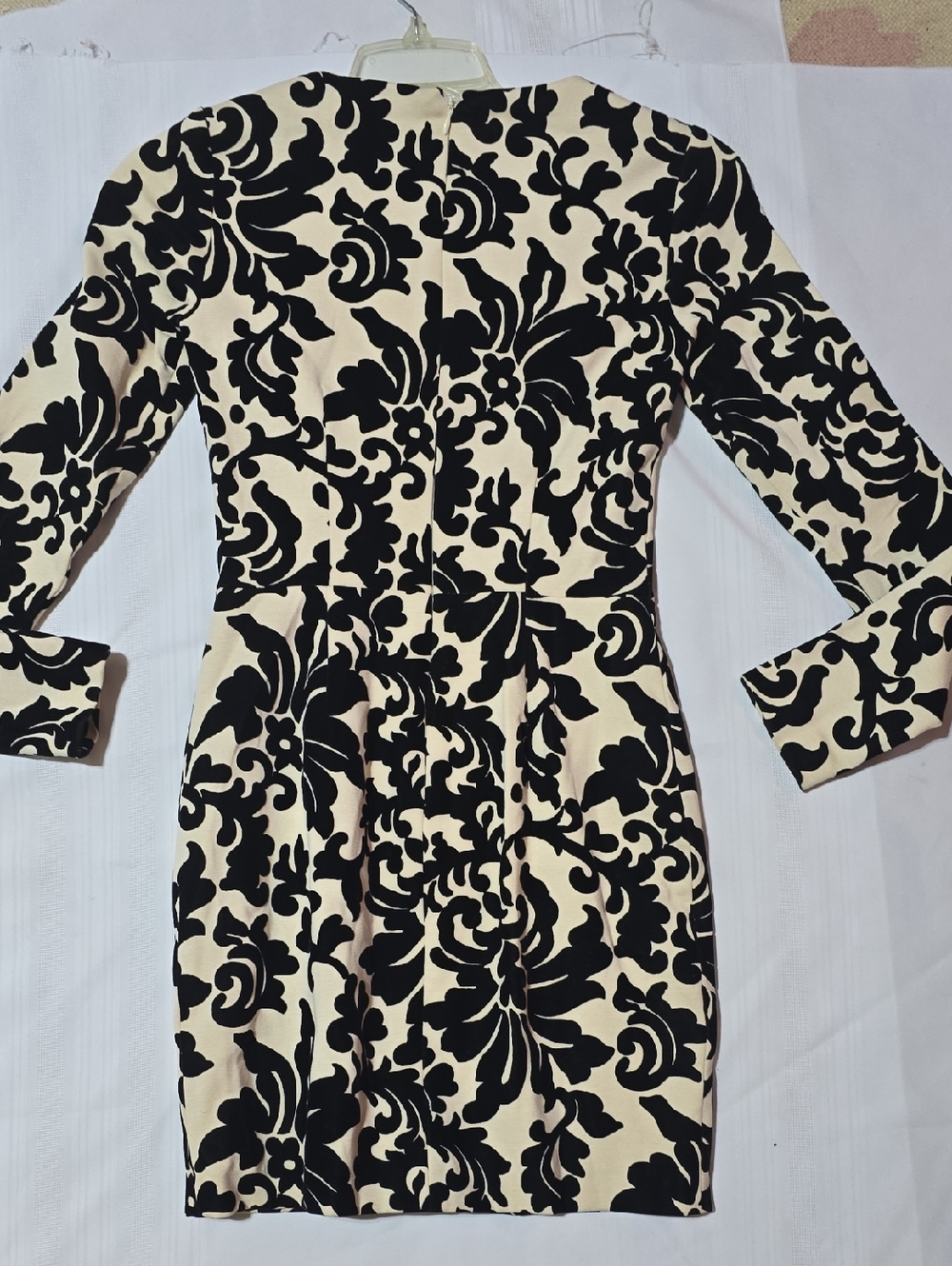 Women's 2 - CeCe Cream and Black Printed Long Sleeve Floral Mini Dress - Picture 4 of 4